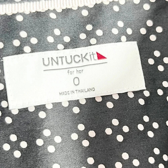 Untuckit for Her Black & White Dotted Long Sleeve Dress Women's Size 0 - Picture 8 of 10